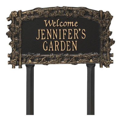 Ivy Trellis Garden Black Dedication Plaque